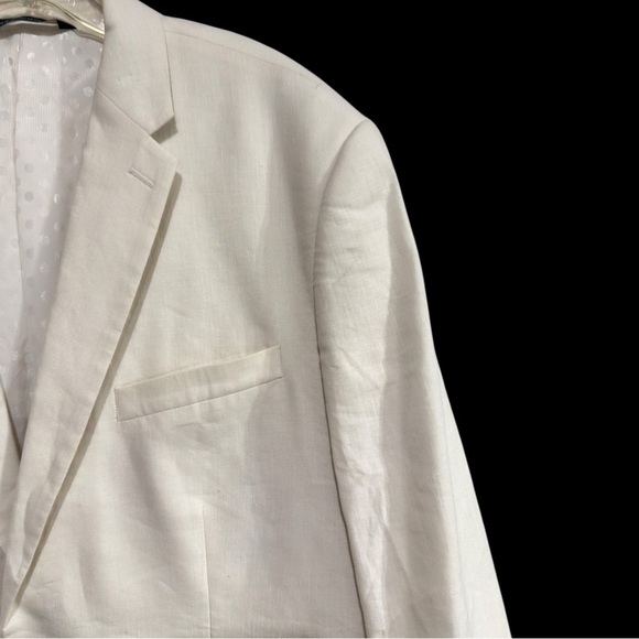 Perry Ellis Men’s White Linen Cotton Blend Blazer Sport Coat 44R - Picture 6 of 16
